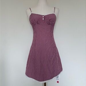 Cider Pink Checkered Mini Dress